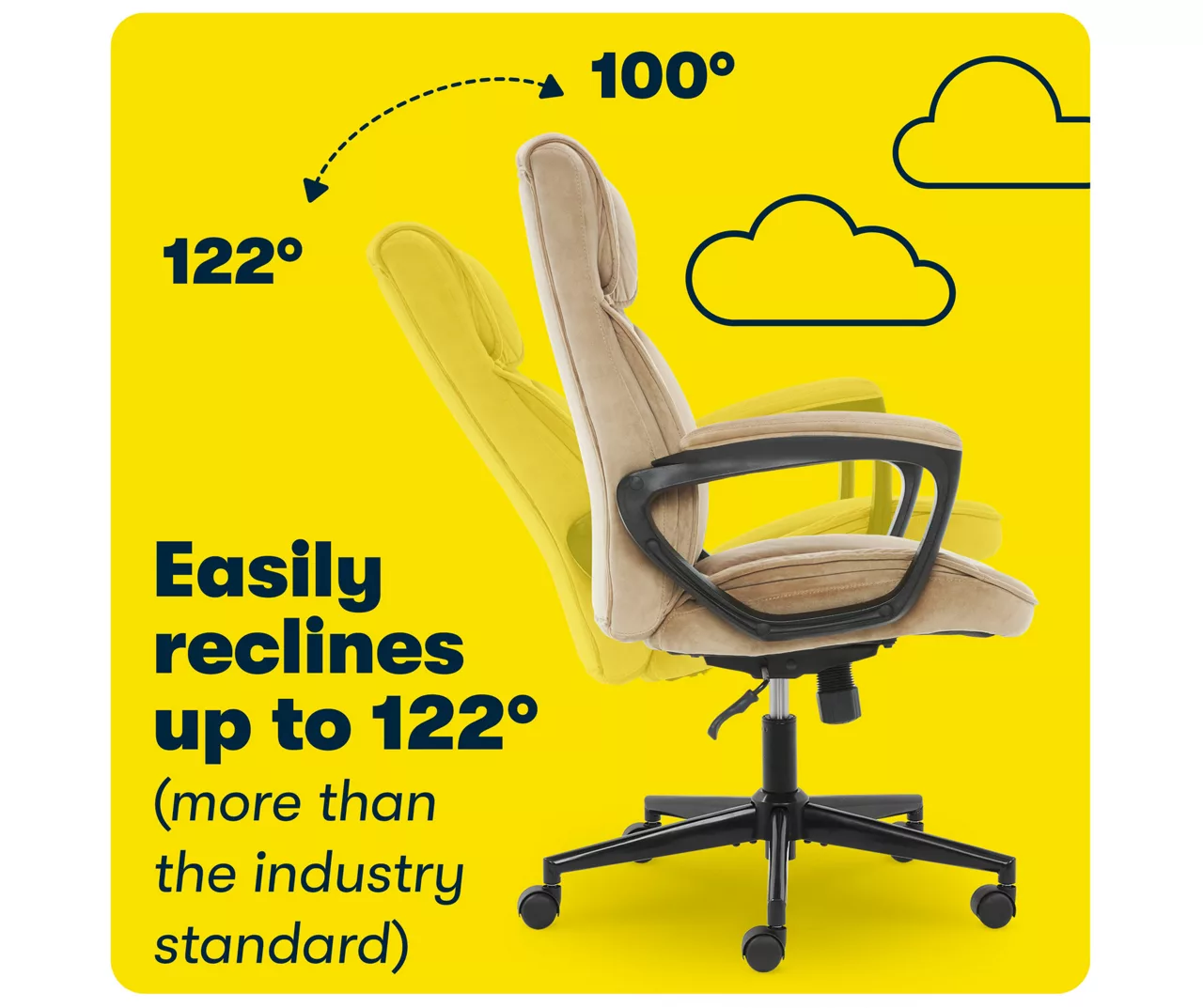 Hannah Beige Microfiber Office Chair 6 Hannah Beige Microfiber Office Chair - Image 6