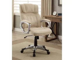 Fawn Tan Linen Executive Office Chair -Biglots Sales 810513549 3