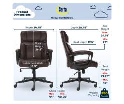 Hannah Brown Bonded Leather Office Chair -Biglots Sales 810513551 A0 3