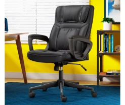 Hannah Black Bonded Leather Office Chair -Biglots Sales 810513552 A0 12