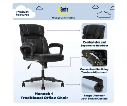 Hannah Black Bonded Leather Office Chair -Biglots Sales 810513552 A0 2