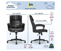 Hannah Black Bonded Leather Office Chair -Biglots Sales 810513552 A0 3