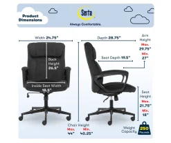 Hannah Charcoal Gray Microfiber Office Chair -Biglots Sales 810513553 A0 3