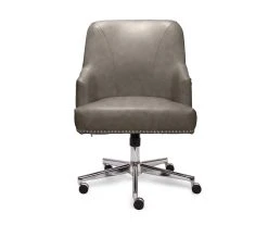 Leighton Gray Memory Foam Bonded Leather Office Chair