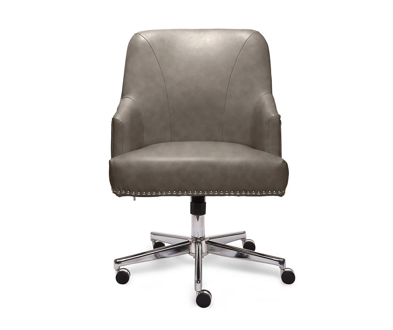 Leighton Gray Memory Foam Bonded Leather Office Chair 1 Leighton Gray Memory Foam Bonded Leather Office Chair