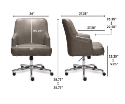 Leighton Gray Memory Foam Bonded Leather Office Chair 25 Leighton Gray Memory Foam Bonded Leather Office Chair -Biglots Sales 810513560 3