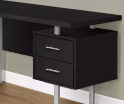 Black & Silver 3-Drawer L-Shaped Corner Desk -Biglots Sales 810527323 3
