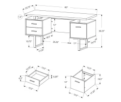 60" Taupe & Black Floating Desk -Biglots Sales 810527326 5