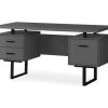 60" Gray & Black Floating Desk