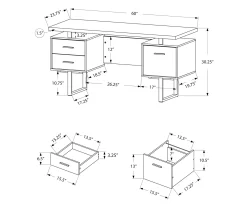 60" Gray & Black Floating Desk 9 60" Gray & Black Floating Desk -Biglots Sales 810527327 5