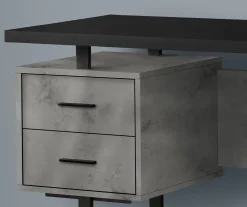60" Concrete Gray & Black Floating Desk 7 60" Concrete Gray & Black Floating Desk -Biglots Sales 810527329 3