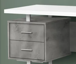 60" Concrete Gray & White Floating Desk 7 60" Concrete Gray & White Floating Desk -Biglots Sales 810527330 3