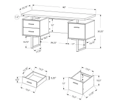 60" Concrete Gray & White Floating Desk 9 60" Concrete Gray & White Floating Desk -Biglots Sales 810527330 5