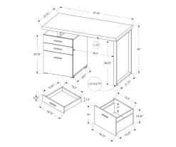 Monarch 48" Floating Computer Desk -Biglots Sales 810527341 5