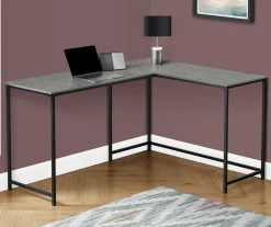 Monarch L-Shaped Metal Corner Desk -Biglots Sales 810527367 1