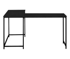 Black Metal L-Shaped Corner Desk -Biglots Sales 810527369 3