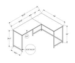 White Metal L-Shaped Corner Desk -Biglots Sales 810527370 10