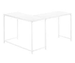 White Metal L-Shaped Corner Desk -Biglots Sales 810527370 6