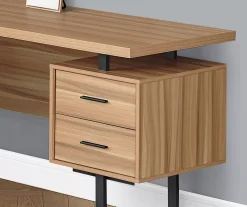 Brown Reclaimed 3-Drawer L-Shaped Corner Desk -Biglots Sales 810527371 3