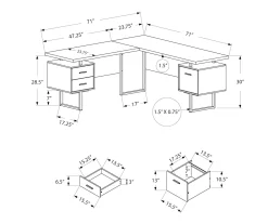 Black & Gray 3-Drawer L-Shaped Corner Desk -Biglots Sales 810527373 5