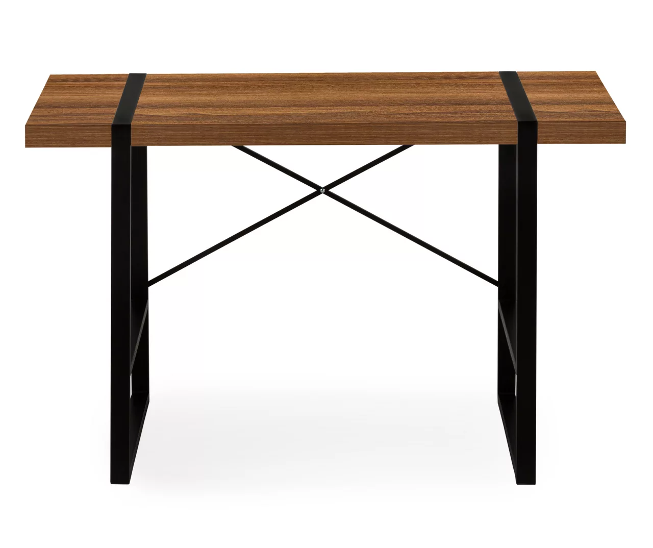 Walnut Wood Look Thick Panel Computer Desk 4 Walnut Wood Look Thick Panel Computer Desk - Image 4