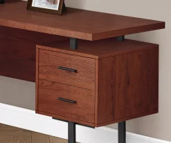 Cherry Wood Look 3-Drawer L-Shaped Corner Computer Desk -Biglots Sales 810535779 4