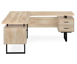 Natural Wood Look 3-Drawer L-Shaped Corner Comptuer Desk -Biglots Sales 810535780 5