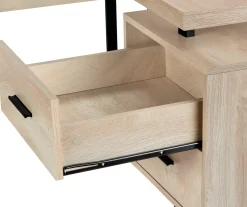 Natural Wood Look 3-Drawer L-Shaped Corner Comptuer Desk -Biglots Sales 810535780 8
