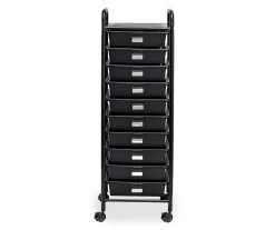 Black Metal 10-Drawer Rolling Storage Cart -Biglots Sales 810539916 4