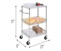 Chrome 3-Shelf Storage Cart -Biglots Sales 810539919 5