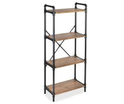 Black Industrial 4-Tier Bookshelf -Biglots Sales 810539935 3