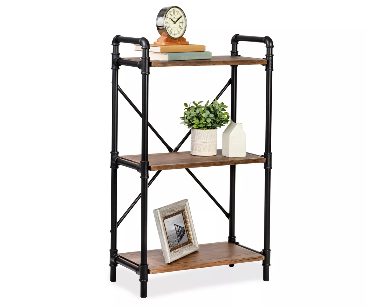 Black Industrial 3-Tier Bookshelf 1 Black Industrial 3-Tier Bookshelf