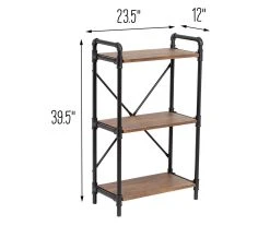 Black Industrial 3-Tier Bookshelf 9 Black Industrial 3-Tier Bookshelf -Biglots Sales 810539936 5