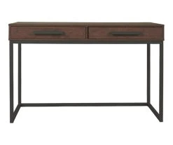 Horatio Brown & Gunmetal Wood Desk 12 Horatio Brown & Gunmetal Wood Desk -Biglots Sales 810542288 4