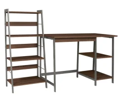 Soho 2-Piece Wooden Desk & Bookcase Set