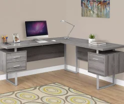 Monarch Metal 3-Drawer L-Shaped Computer Desk -Biglots Sales 810542416 1