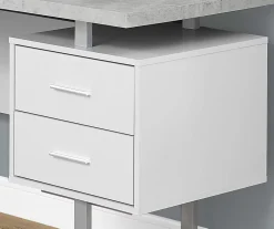 Monarch Metal 3-Drawer L-Shaped Computer Desk -Biglots Sales 810542417 3