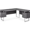 Monarch Metal 3-Drawer L-Shaped Computer Desk
