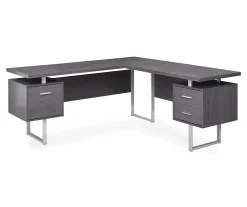 Monarch Metal 3-Drawer L-Shaped Computer Desk