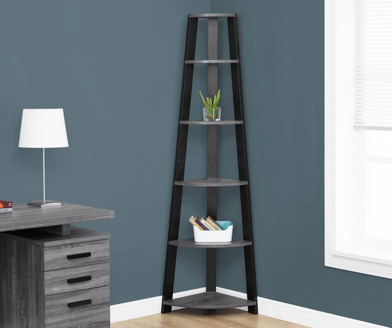 Monarch 5-Shelf Etagere Corner Bookcase 18 Monarch 5-Shelf Etagere Corner Bookcase - Image 18