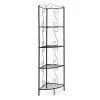 Copper Metal 4-Shelf Etagere Corner Bookcase
