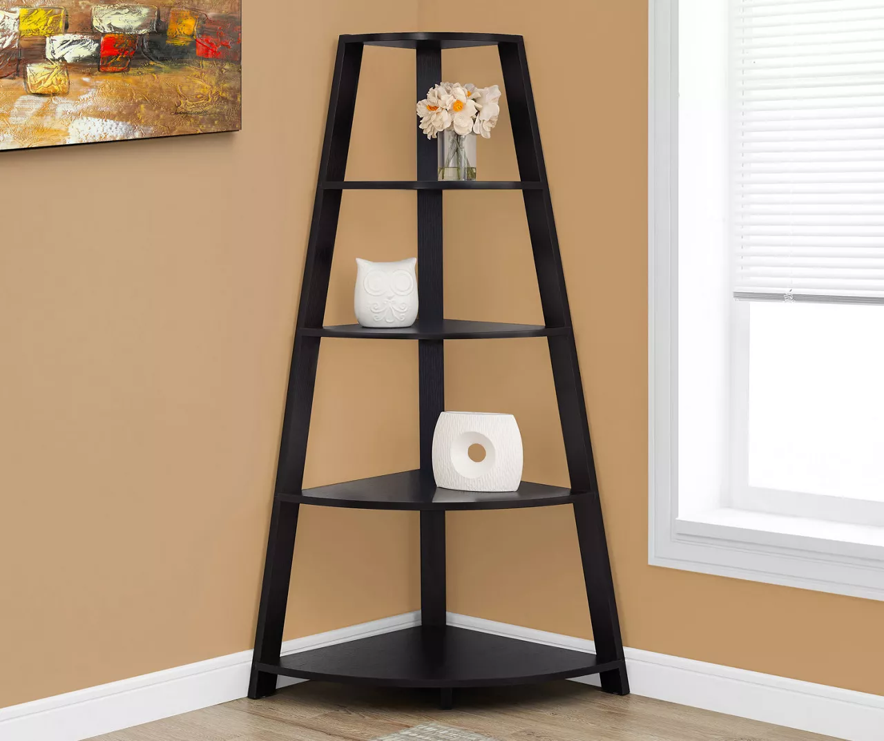 Monarch 4-Shelf Etagere Corner Bookcase 4 Monarch 4-Shelf Etagere Corner Bookcase - Image 4
