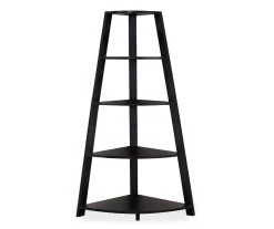 Monarch 4-Shelf Etagere Corner Bookcase
