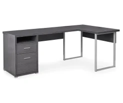 Monarch Metal 2-Drawer L-Shaped Computer Desk