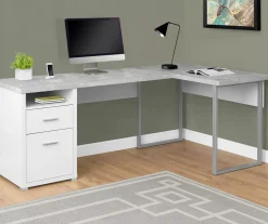 Monarch Metal 2-Drawer L-Shaped Computer Desk 28 Monarch Metal 2-Drawer L-Shaped Computer Desk -Biglots Sales 810542513 1