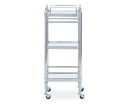 Hawkins Chrome & Glass 3-Shelf Rolling Cart -Biglots Sales 810543096 4