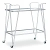 Hampton Silver 2-Shelf Rolling Steel Bar Cart