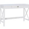 Richland White 1-Drawer Wood X Leg Desk