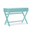 Kari Turquoise Lift-Top Campaign Desk