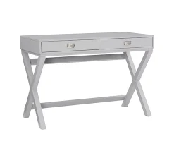 Kari Gray 2-Drawer Campaign Desk